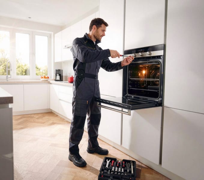 Tecnico Prato Ripara durante la riparazione di un forno elettrico a Prato